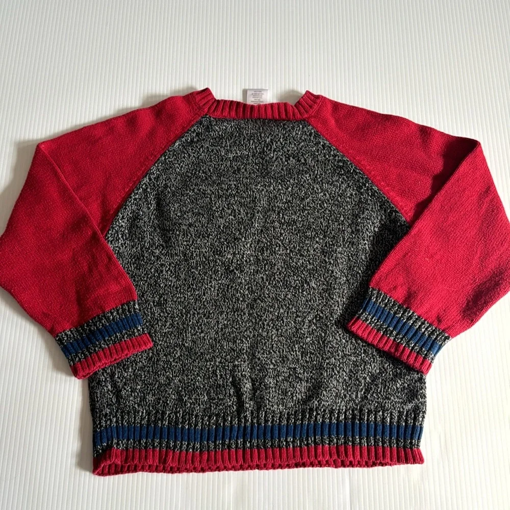 Gymboree Rock on, black, white, red & blue crew neck sweater. Boys size XS
